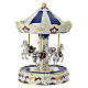 Carrusel navideño carillón azul detalles plateados 25 cm Bagutta s1