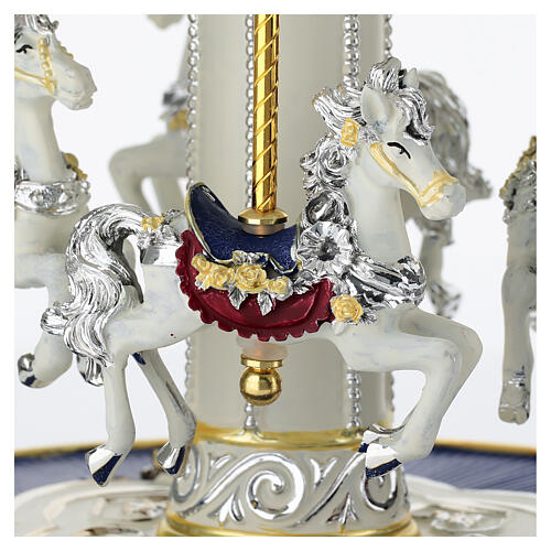 Christmas carousel music box blue silver details, 25cm Bagutta 3