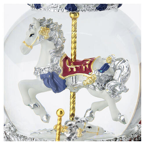 Snow globe carousel horses with music and movement by Bagutta, 8 in 2