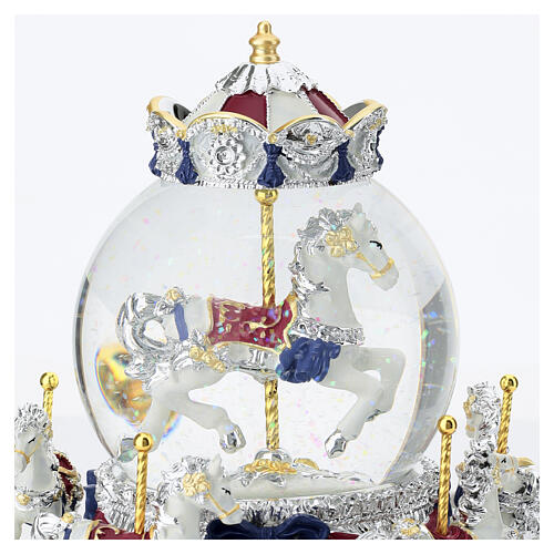 Boule à neige carrousel chevaux avec musique et mouvement 20 cm Bagutta 4