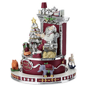 Escena navideña carillón con Papá Noel 20 cm Bagutta