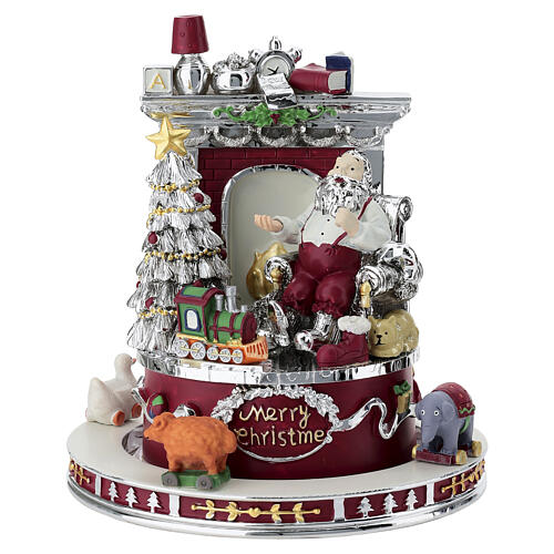 Escena navideña carillón con Papá Noel 20 cm Bagutta 1