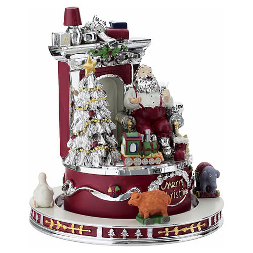 Scenario natalizio carillon con Babbo natale 20cm Bagutta 3