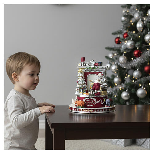 Scenario natalizio carillon con Babbo natale 20cm Bagutta 2