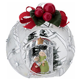 Silver Christmas sphere with Nativity by Bagutta, 3.15 in