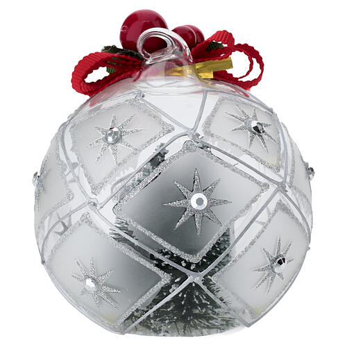 Esfera de Navidad con Natividad 80mm D plata Bagutta 4