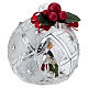 Christmas ball ornament with Nativity 8 cm silver decorations Bagutta s3