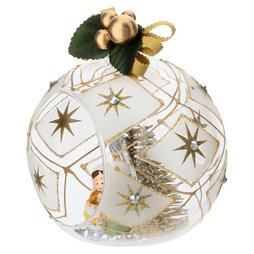 Décoration sphère de Noël dorée 10 cm Bagutta 2