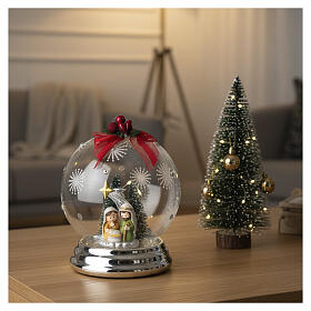 Nativity Christmas Globe d12 with Silver Bows by Bagutta
