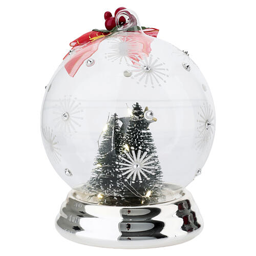 Nativity Christmas Globe d12 with Silver Bows by Bagutta 5