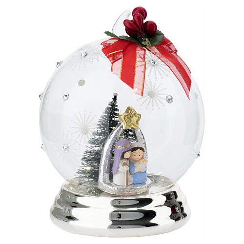 Globe with Nativity silver rays, 12cm Bagutta 4