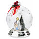 Globe with Nativity silver rays, 12cm Bagutta s3