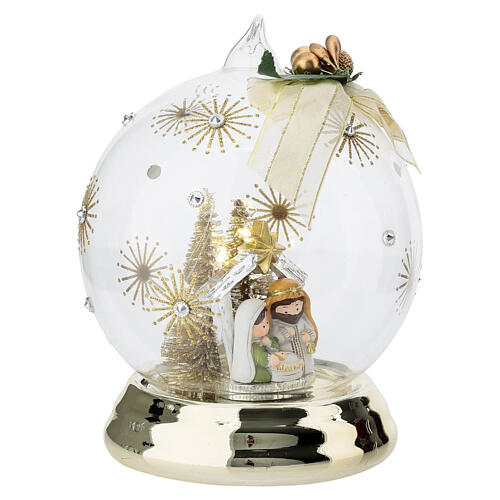Esfera 12 cm Bagutta com decoração em ouro e Natividade 3