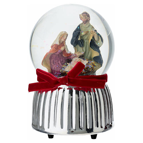 Esfera con carrillón navideño y Natividad 10 cm Bagutta 1