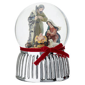 Glitter snow globe with Nativity by Bagutta, 6 in