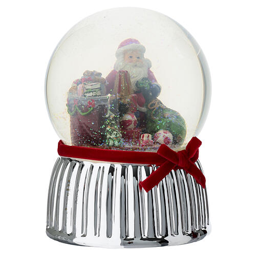 Boule de Noël en verre Santa Claus en fête avec musique 15 cm Bagutta 2