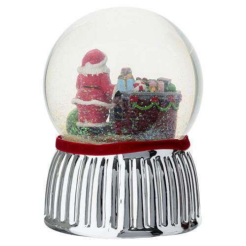 Boule de Noël en verre Santa Claus en fête avec musique 15 cm Bagutta 3