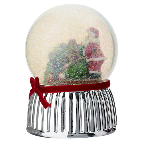 Glass Musical Santa Claus Snow Globe 15cm Bagutta 4
