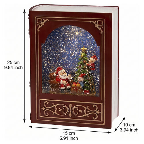 Libro luminoso LED luce calda effetto glitter 25x15x10 cm uso interno 3