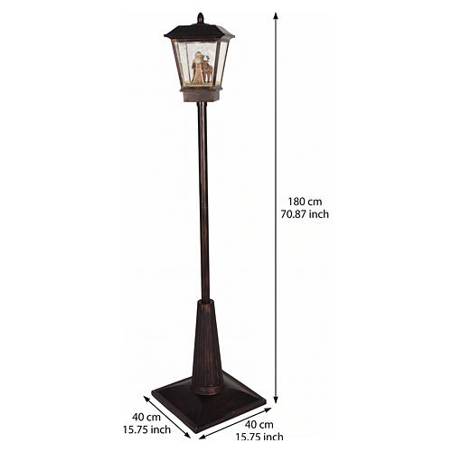 Lampione luminoso Babbo Natale e renna luce calda glitter 180x40x40 cm interni 3
