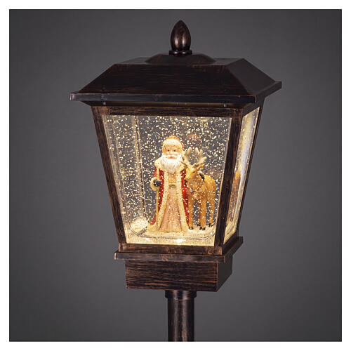 Lampione luminoso Babbo Natale e renna luce calda glitter 180x40x40 cm interni 4