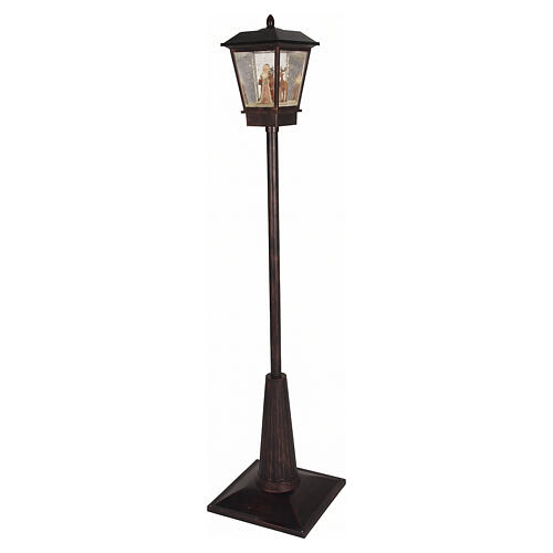 Lampione luminoso Babbo Natale e renna luce calda glitter 180x40x40 cm interni 5