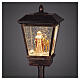 Lampione luminoso Babbo Natale e renna luce calda glitter 180x40x40 cm interni s4