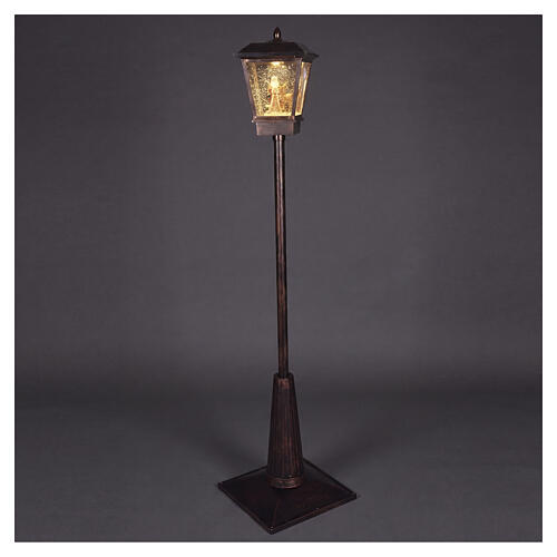 Illuminated Santa and Reindeer Street Lamp with Warm Light and Glitter, 180x40x40 cm, Indoor 1