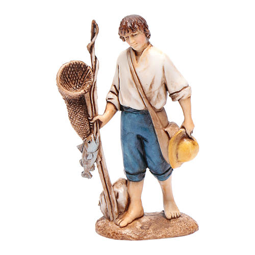 Pescador para presépio Moranduzzo com figuras de altura média 10 cm estilo popular 1