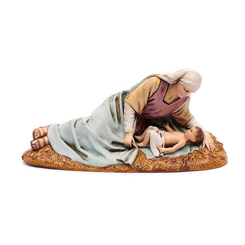 Laying Mary with baby Jesus 13cm, Moranduzzo Nativity Scene  1
