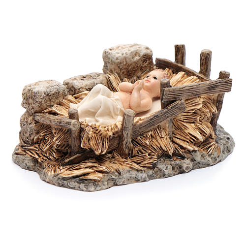 Baby Jesus in the craddle 15cm, Moranduzzo Nativity Scene 2