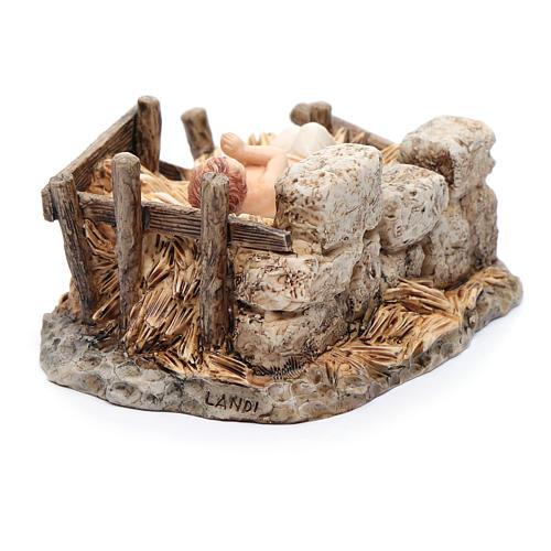 Baby Jesus in the craddle 15cm, Moranduzzo Nativity Scene 4