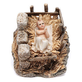 Niño Jesús con cuna resina 15 cm Moranduzzo