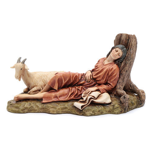 Pastor adormecido com cabra 15 cm resina Moranduzzo 1