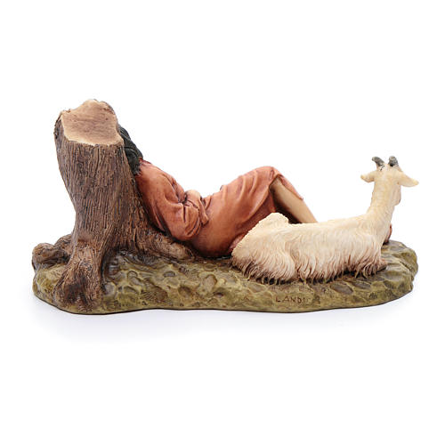 Pastor adormecido com cabra 15 cm resina Moranduzzo 4