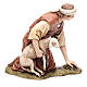 Pastor ajoelhado com cordeiro 15 cm resina Moranduzzo s2