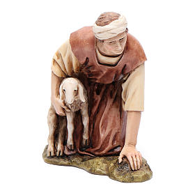 Kneeling man with lamb 15cm, Moranduzzo Nativity Scene