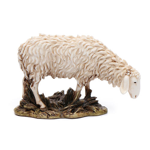 Weidendes Schaf aus Kunstharz für 15 cm Krippe von Moranduzzo 1