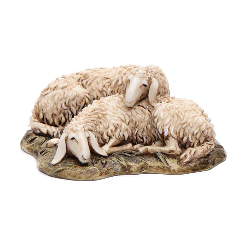 Liegende Schafe aus Kunstharz für 15 cm Krippe von Moranduzzo 1