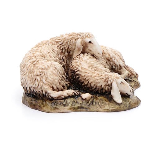 Liegende Schafe aus Kunstharz für 15 cm Krippe von Moranduzzo 2