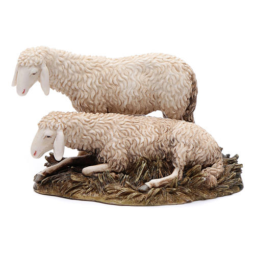 Schafe aus Kunstharz Set zu 2 Figuren für 20 cm Krippe von Moranduzzo 1