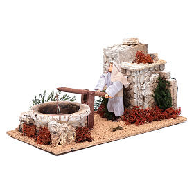 Man at the well for nativity scene 12 cm with movement