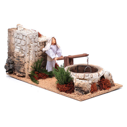 Man at the well for nativity scene 12 cm with movement 3