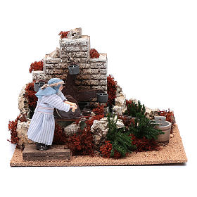 Man with buckets 12 cm with movement for nativity scene
