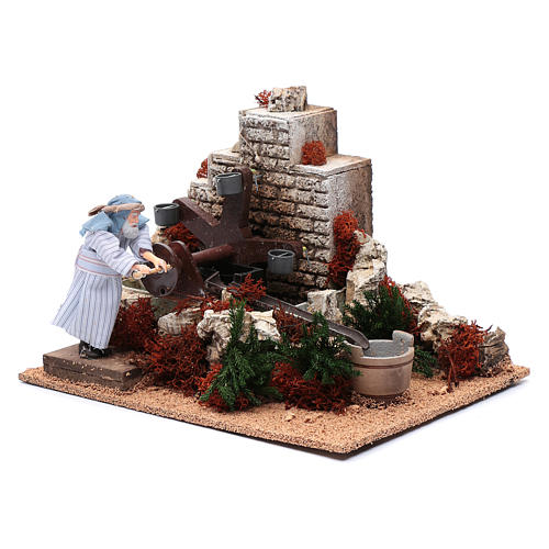 Man with buckets 12 cm with movement for nativity scene 2
