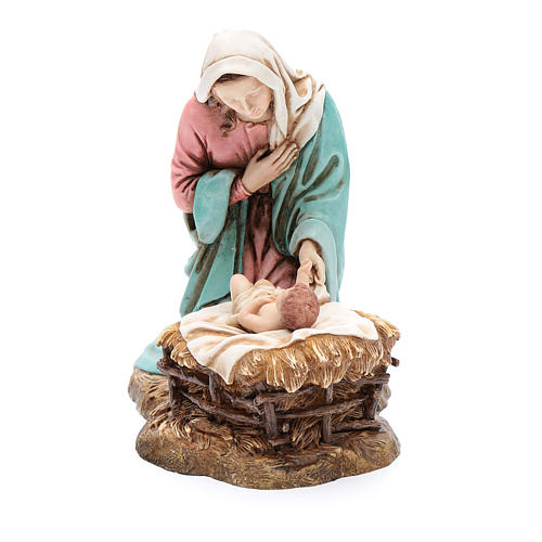 Gottesmutter mit Jesuskind in Wiege 20cm Moranduzzo 1