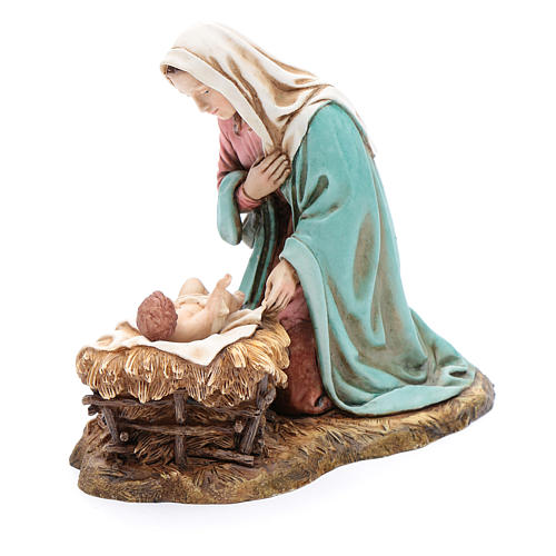 Gottesmutter mit Jesuskind in Wiege 20cm Moranduzzo 2