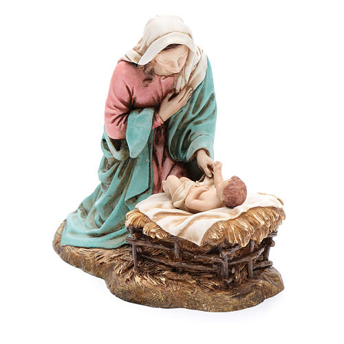 Gottesmutter mit Jesuskind in Wiege 20cm Moranduzzo 4