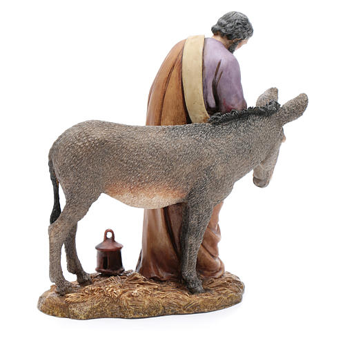 Hl. Josef mit Esel 20cm Harz Moranduzzo 3