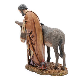Saint Joseph statue with donkey in resin  20 cm Moranduzzo